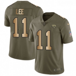 Men Nike Jacksonville Jaguars 11 Marqise Lee Limited OliveGold 2017 Salute to Service NFL Jersey