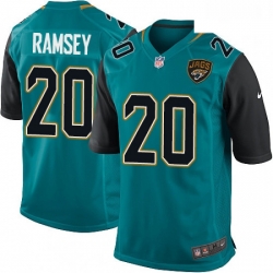 Men Nike Jacksonville Jaguars 20 Jalen Ramsey Game Teal Green Team Color NFL Jersey