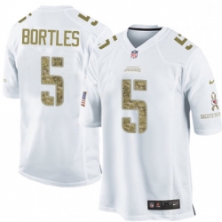 Men Nike Jacksonville Jaguars 5 Blake Bortles Elite White Salute to Service NFL Jersey