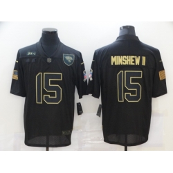 Nike Jacksonville Jaguars 15 Gardner Minshew II Black 2020 Salute To Service Limited Jersey