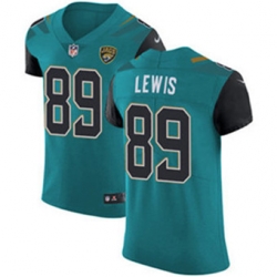 Nike Jaguars #89 Marcedes Lewis Teal Green Team Color Mens Stitched NFL Vapor Untouchable Elite Jersey