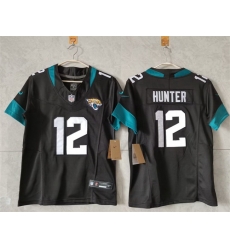 Women Jacksonville Jaguars 12 Travis Hunter Black 2024 F U S E Vapor Limited Stitched Football Jersey Women Jacksonville Jaguars 12 Travis Hunter Black 2024 F U S E Vapor Limited Stitched Football Jersey