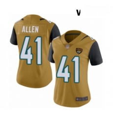 Womens Jacksonville Jaguars 41 Josh Allen Limited Gold Rush Vapor Untouchable Football Jersey