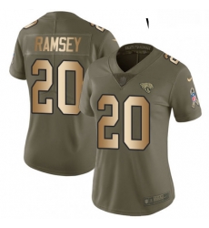 Womens Nike Jacksonville Jaguars 20 Jalen Ramsey Limited OliveGold 2017 Salute to Service NFL Jersey