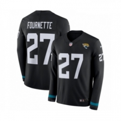 Youth Nike Jacksonville Jaguars 27 Leonard Fournette Limited Black Therma Long Sleeve NFL Jersey