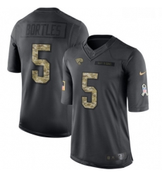 Youth Nike Jacksonville Jaguars 5 Blake Bortles Limited Black 2016 Salute to Service NFL Jersey