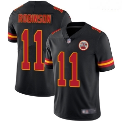 Chiefs 11 Demarcus Robinson Black Men Stitched Football Limited Rush Jersey