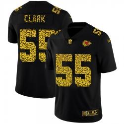 Kansas City Chiefs 55 Frank Clark Men Nike Leopard Print Fashion Vapor Limited NFL Jersey Black