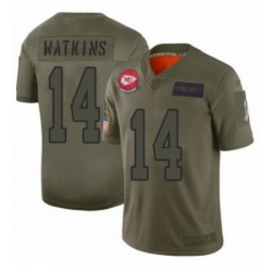 Men Kansas City Chiefs 14 Sammy Watkins Limited Camo 2019 Salute to Service Football Jersey