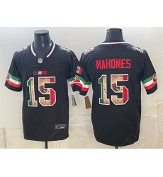 Men Kansas City Chiefs  15 Patrick Mahomes Black F U S E  Mexico Vapor Untouchable Limited Stitched Football Jersey