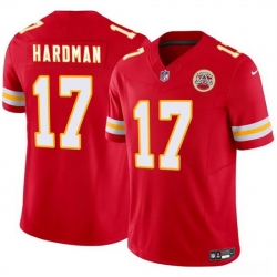 Men  Kansas City Chiefs 17 Mecole Hardman Red 2024 F U S E Vapor Untouchable Limited Stitched Football Jersey