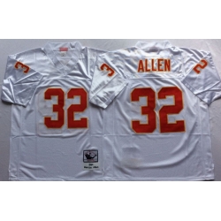 Men Kansas City Chiefs 32 Marcus Allen White M&N Throwback Jersey