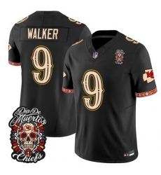 Men Kansas City Chiefs  9 Kenneth Walker III Black F U S E  Dia de los Muertos Vapor Limited Stitched Football Jersey