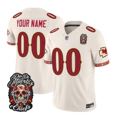 Men Kansas City Chiefs Active Player Custom Bone F U S E  D%C3%ADa de los Muertos Vapor Limited Stitched Football Jersey