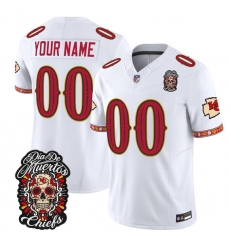 Men Kansas City Chiefs Active Player Custom White F U S E  D%C3%ADa de los Muertos Vapor Limited Stitched Football Jersey