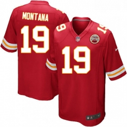 Men Nike Kansas City Chiefs 19 Joe Montana Game Red Team Color NFL Jersey