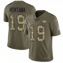 Men Nike Kansas City Chiefs 19 Joe Montana Limited OliveCamo 2017 Salute to Service NFL Jersey