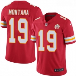 Men Nike Kansas City Chiefs 19 Joe Montana Red Team Color Vapor Untouchable Limited Player NFL Jersey