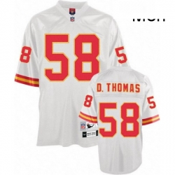 Mitchell And Ness Kansas City Chiefs 58 Derrick Thomas White Authentic Throwback NFL Jersey