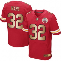 Nike Chiefs #32 Spencer Ware Red Team Color Mens Stitched NFL Elite Gold Jersey