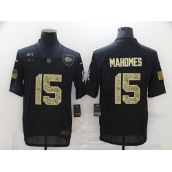 Nike Kansas City Chiefs 15 Patrick Mahomes Black Camo 2020 Salute To Service Limited Jersey