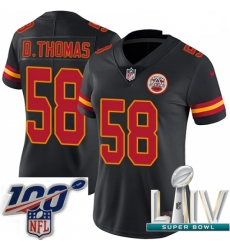 2020 Super Bowl LIV Women Nike Kansas City Chiefs #58 Derrick Thomas Limited Black Rush Vapor Untouchable NFL Jersey