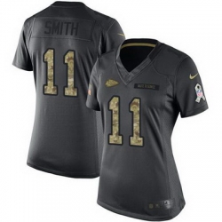 Nike Chiefs #11 Alex Smith Black Womens Stitched NFL Limited 2016 Salute to Service Jersey