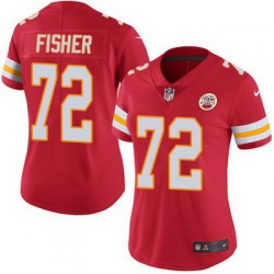 Nike Chiefs #72 Eric Fisher Red Team Color Womens Stitched NFL Vapor Untouchable Limited Jersey