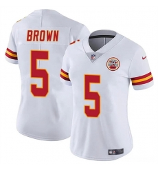 Women Kansas City Chiefs 5 Hollywood Brown White Vapor Untouchable Limited Stitched Jersey