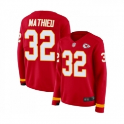 Womens Kansas City Chiefs 32 Tyrann Mathieu Limited Red Therma Long Sleeve Football Jersey