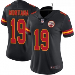 Womens Nike Kansas City Chiefs 19 Joe Montana Limited Black Rush Vapor Untouchable NFL Jersey