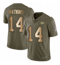 Youth Nike Kansas City Chiefs 14 Sammy Watkins Limited OliveGold 2017 Salute to Service NFL Jersey