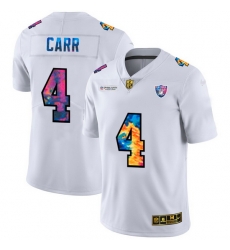 Las Vegas Raiders 4 Derek Carr Men White Nike Multi Color 2020 NFL Crucial Catch Limited NFL Jersey