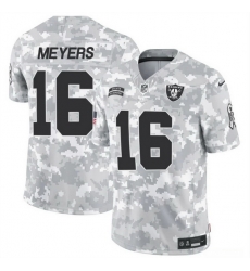 Men Las Vegas Raiders 16 Jakobi Meyers 2024 F U S E Arctic Camo Salute To Service Limited Stitched Football Jersey