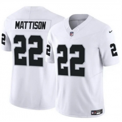 Men Las Vegas Raiders 22 Alexander Mattison White F U S E Vapor Stitched Football Jersey