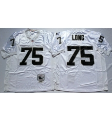 Men Las Vegas Raiders 75 Howie Long White M&N Throwback Jersey