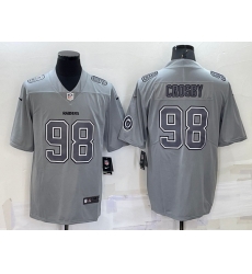 Men Las Vegas Raiders 98 Maxx Crosby Grey Atmosphere Fashion Stitched Jersey