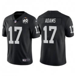 Men's Las Vegas Raiders #17 Davante Adams Black With 60th Anniversary Patch Vapor Limited Stitched Jersey