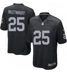 Mens Nike Oakland Raiders 25 Fred Biletnikoff Game Black Team Color NFL Jersey