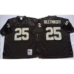 Mitchell&Ness Raiders 25 Fred Biletnikoff Black Throwback Stitched NFL Jersey