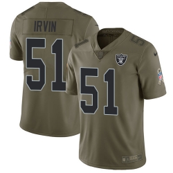 Nike Raiders #51 Bruce Irvin Olive Mens Stitched NFL Limited 2017 Salute To Service Jersey