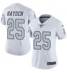 Nike Raiders #25 D J Hayden White Womens Stitched NFL Limited Rush Jersey