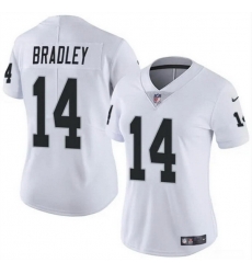 Women Las Vegas Raiders 14 Carter Bradley White Vapor Stitched Jersey