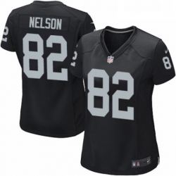 Womens Nike Oakland Raiders 82 Jordy Nelson Game Black Team Color NFL Jersey