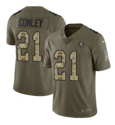 Nike Raiders #21 Gareon Conley Olive Camo Youth Stitched NFL Limited 2017 Salute to Service Jersey