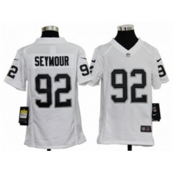 Nike Youth NFL Oakland Raiders #92 Richard Seymour White Jerseys