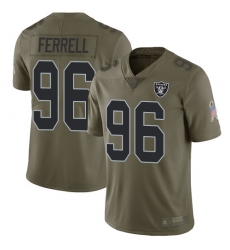 Raiders 96 Clelin Ferrell Olive Youth Stitched Football Limited 2017 Salute to Service Jersey