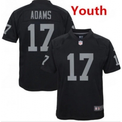 Youth  Las Vegas Raiders 17 Davante Adams Black Vapor Limited Stitched Jersey