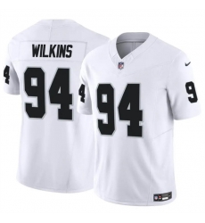 Youth Las Vegas Raiders 94 Christian Wilkins White 2024 F U S E Stitched Football Jersey