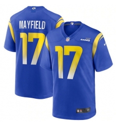 Men Los Angeles Rams 17 Baker Mayfield Royal Stitched Game Jersey